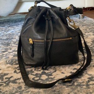 Lightly worn black fossil bucket bag